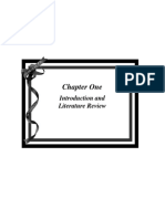 Chapter One: Introduction and Literature Review