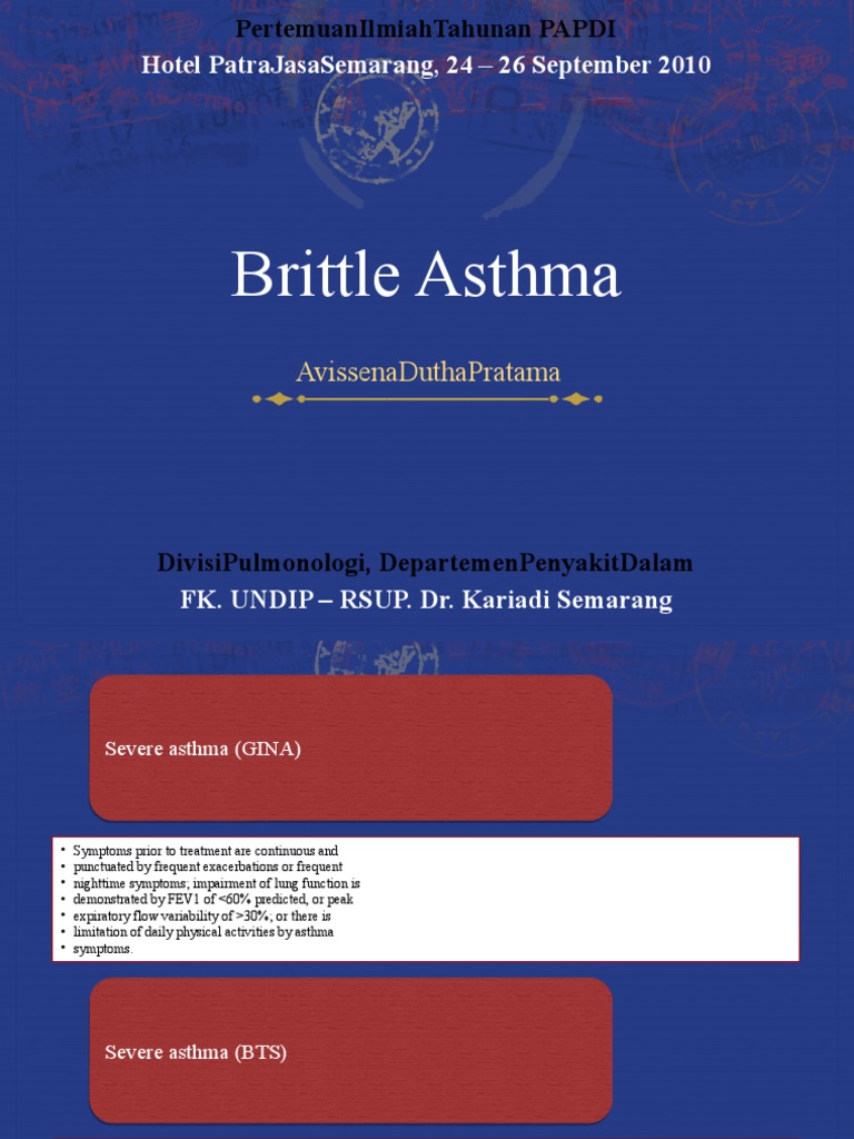Brittle Asthma Hotel Patrajasasemarang, 24 26 September 2010 PDF