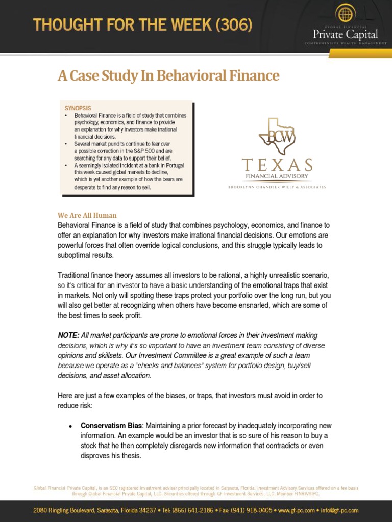 case study in behavioral finance