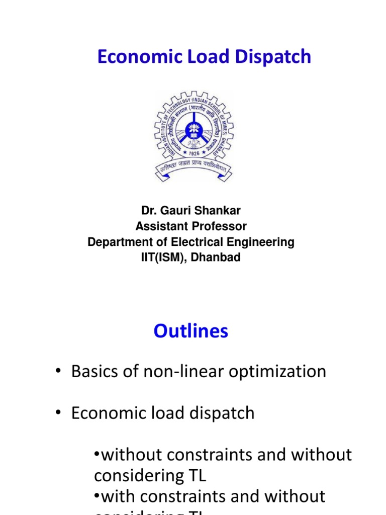 Economic Load Dispatch Optimization Techniques | PDF | Nonlinear System ...