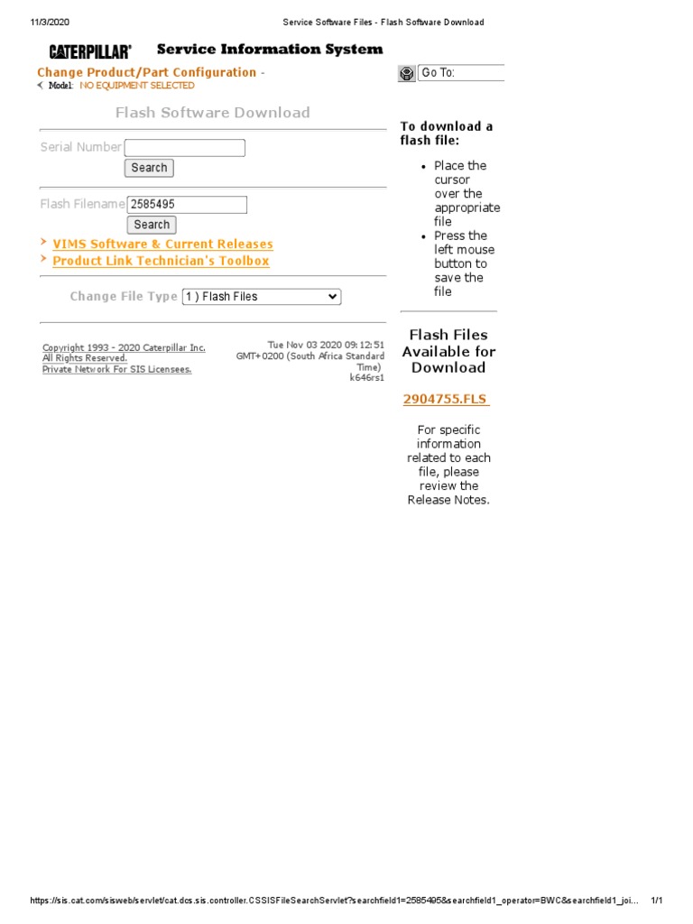 Service Software Files - Flash Software Download 160H 2904755 | PDF ...