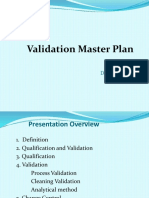 Validation Master Plan: Dr. A. Amsavel