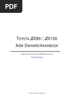 T JZX90 / JZX100 N O H: Oyota EW Wners Andbook | PDF | Motor Oil