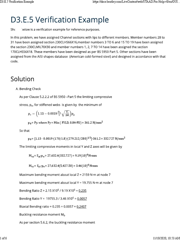 Purlin Example | PDF | Strength Of Materials | Bending