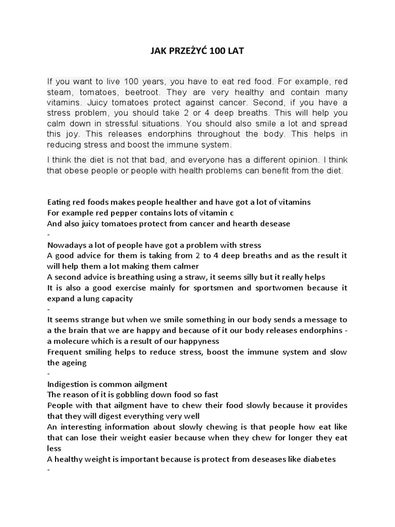 Healthy Habits for Longevity | PDF