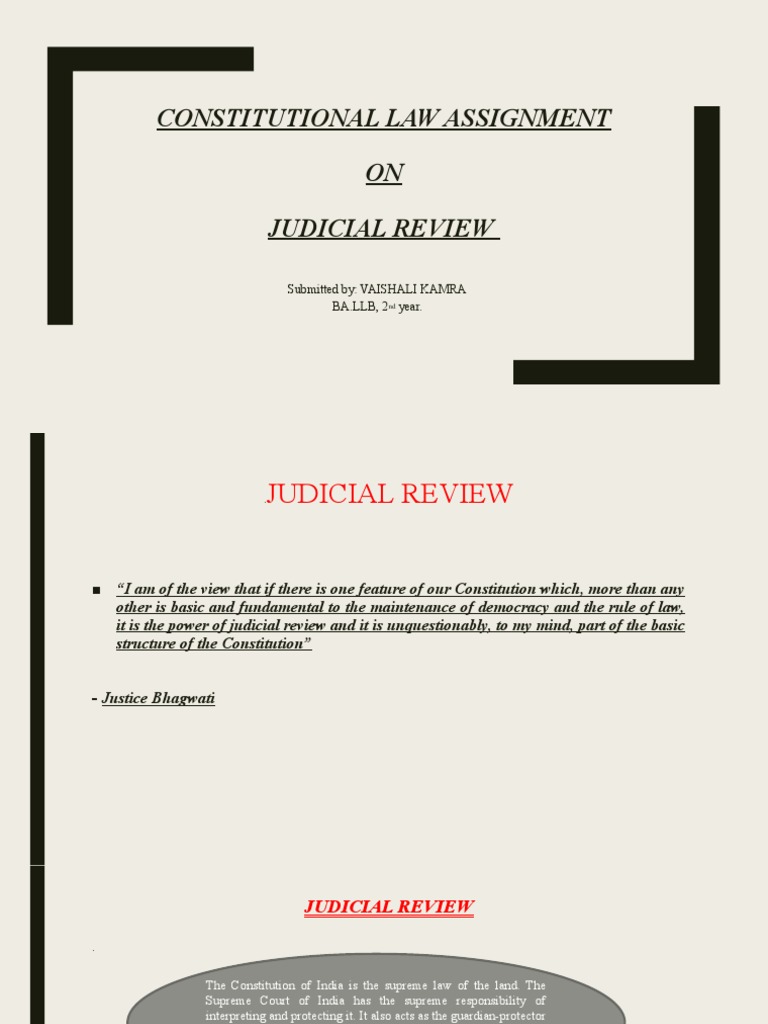 Judicial Review in Indian Constitution | PDF | Supreme Court Of India ...