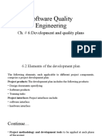 Software Quality Engineering: Ch. # 6:development and Quality Plans