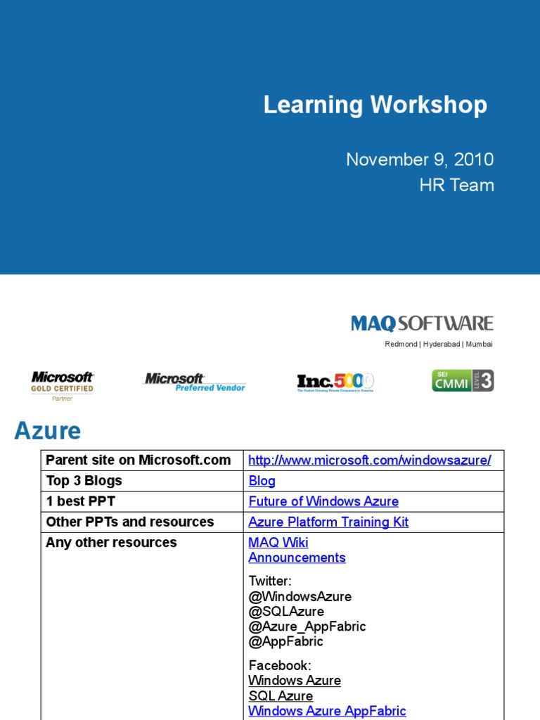 Microsoft Azure Training Resources | PDF | Microsoft | Microsoft Azure