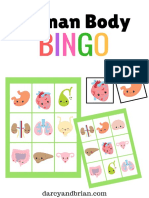 Human Body Bingo Printable PDF
