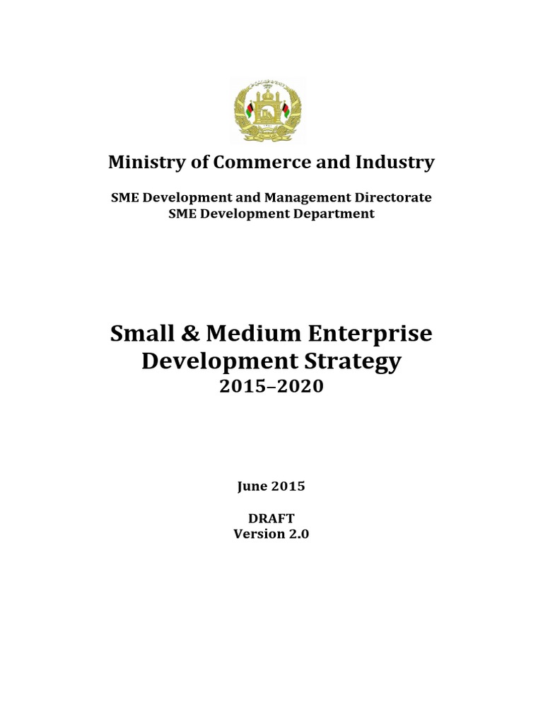 Afghanistan SME Development Strategy 2015-2020 | PDF | Small And Medium ...