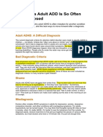 Adult ADHD A Difficult Diagnosis