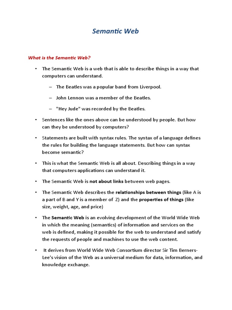 Understanding the Semantic Web Basics | PDF | Hypertext | Semantic Web