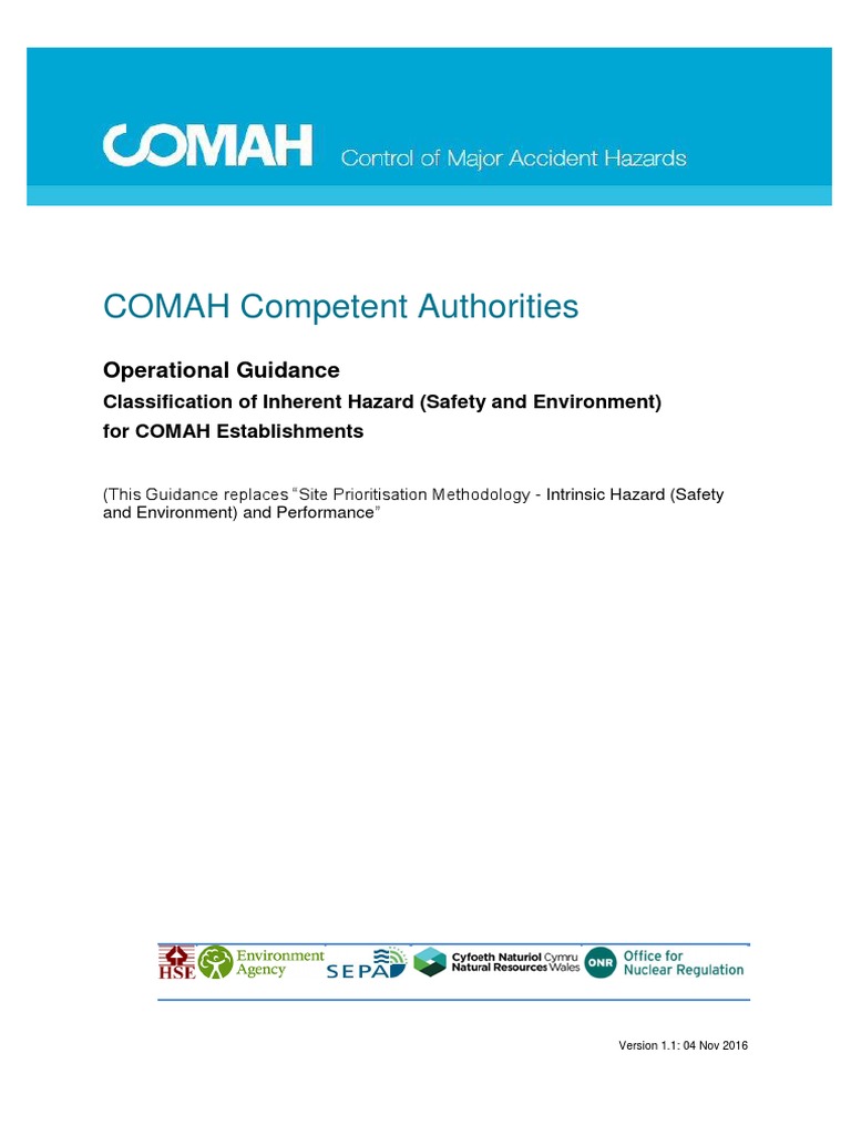 COMAH Hazard Classification Guidance | PDF | Hazards | Groundwater