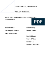 The Icfai University, Dehradun Icfai Law School: Drafting, Pleading and Conveyance Assignment