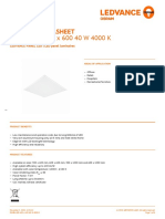 PANEL LED 600 X 600 40 W 4000 K: Product Datasheet