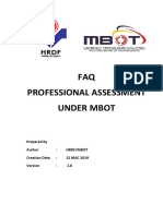 FAQ Professional Assessment Under Mbot: Prepared by Author: Hrdf/Mbot Creation Date: 12 MAC 2019: 1.0