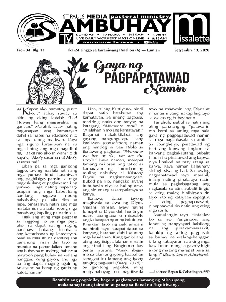 Sambuhay Tagalog - September 13 | PDF