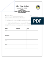 The City School: Academic Year 2020-21 Class 3 Subject: Science Topic: Metals and Their Properties Worksheet # 08-A