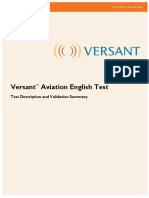 Versant Aviation English Test: Test Description and Validation Summary
