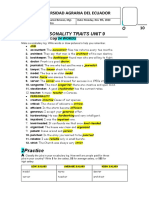 1J O Bs and Personality Traits Unit 9: Universidad Agraria Del Ecuador