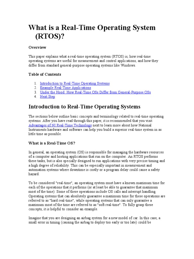 What Is A Real | PDF | Real Time Computing | Operating System