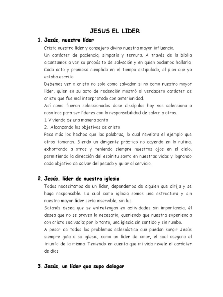 Jesús, el líder ejemplar en la fe | PDF | Cristo (título) | Jesús