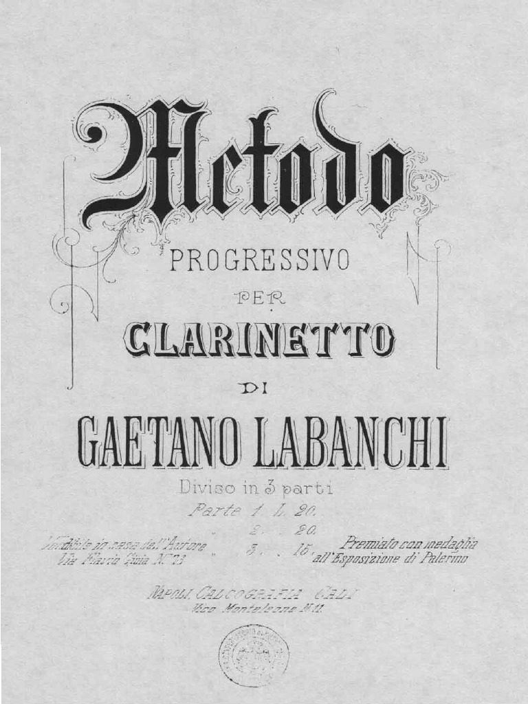 CLARINETTO Metodo Di Gaetano Labanchi PDF | PDF