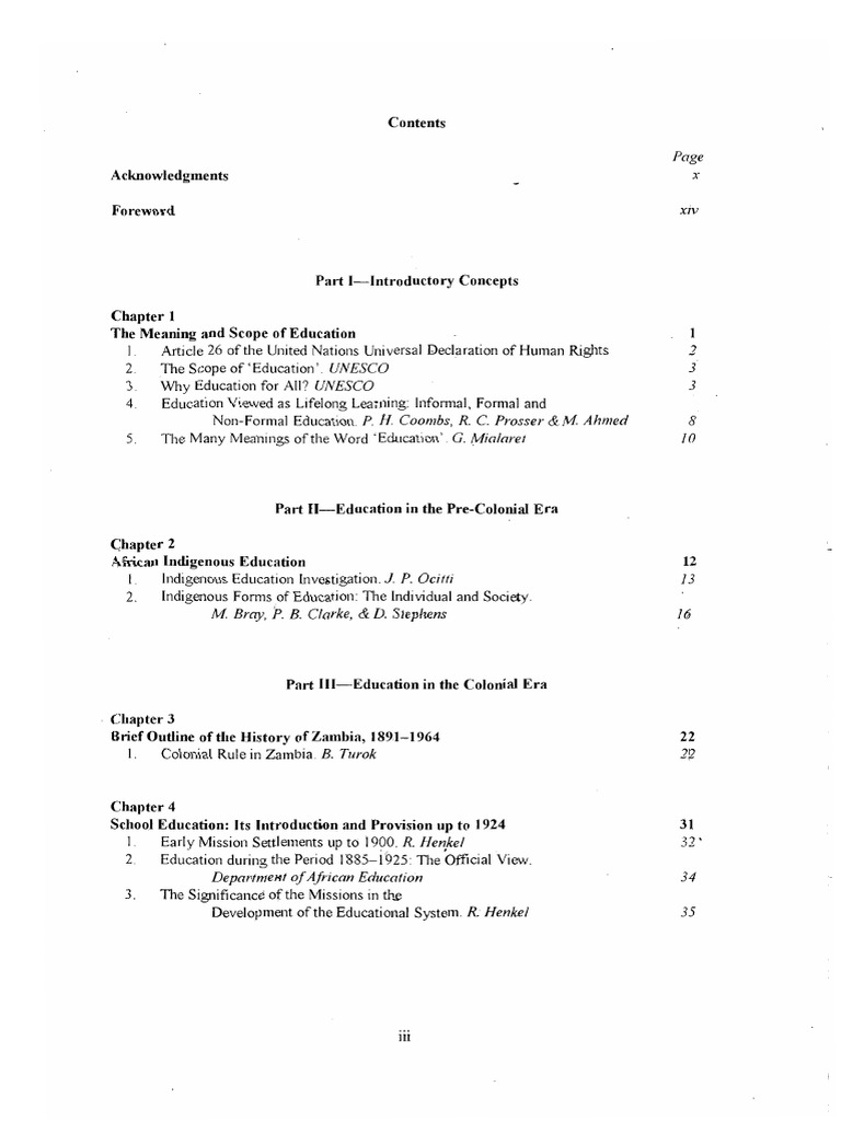Origins of Education in Zambia PDF | PDF