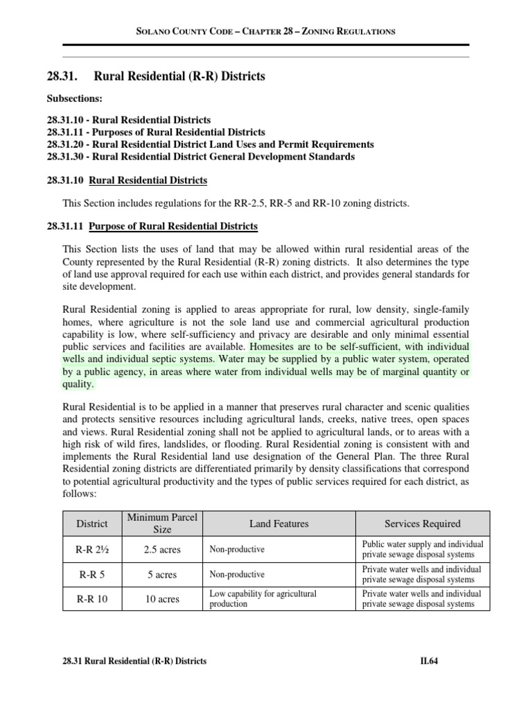 Article II - Districts and Allowable Uses Vacaville Zoning | PDF | Zoning |  Building Code