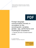 Foreign Language Communication Anxiety in Correlation To The Sociolinguistic Variables Gender, Age, Performance and Multilingual Competence