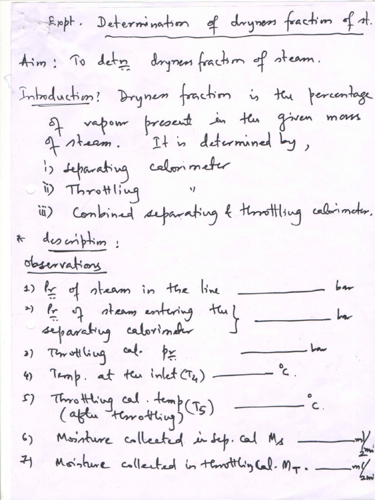 Throttling & Separating Calorimeter PDF PDF