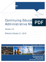 Continuing Education Administrative Manual: Effective October 21, 2019