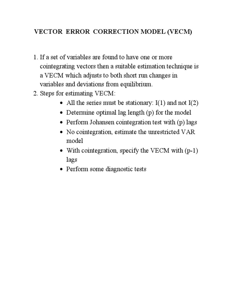 Vector Error Correction Model | PDF | Scientific Theories | Time Series