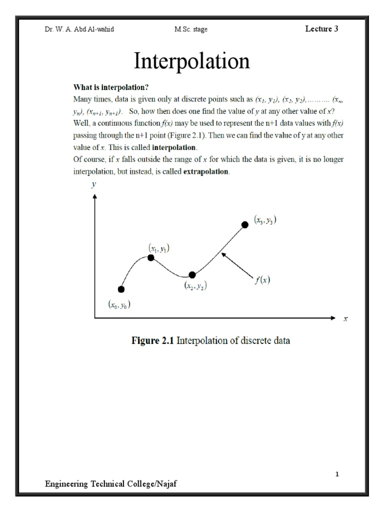 Interpolation Lecture for M.Sc. Students | PDF | Science & Mathematics ...