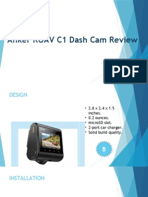 Roav by Anker Dash Cam C1 Review