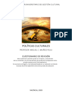 Políticas Culturales - Cuestionario de Revisión 2020-2021 PDF