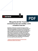 Margarita Del Val: "Contra El Coronavirus Hay Que Ventilar, Como Si Hubiera Mal