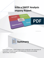 How To Write A SWOT Analysis Company Report