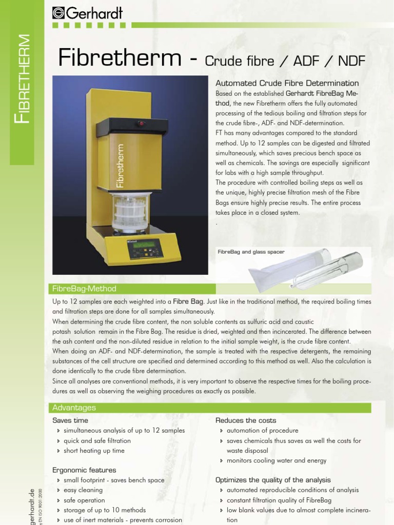 Automated Crude Fiber Analysis System | PDF | Dietary Fiber | Diet ...