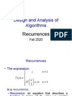 Design and Analysis of Algorithms: Recurrences