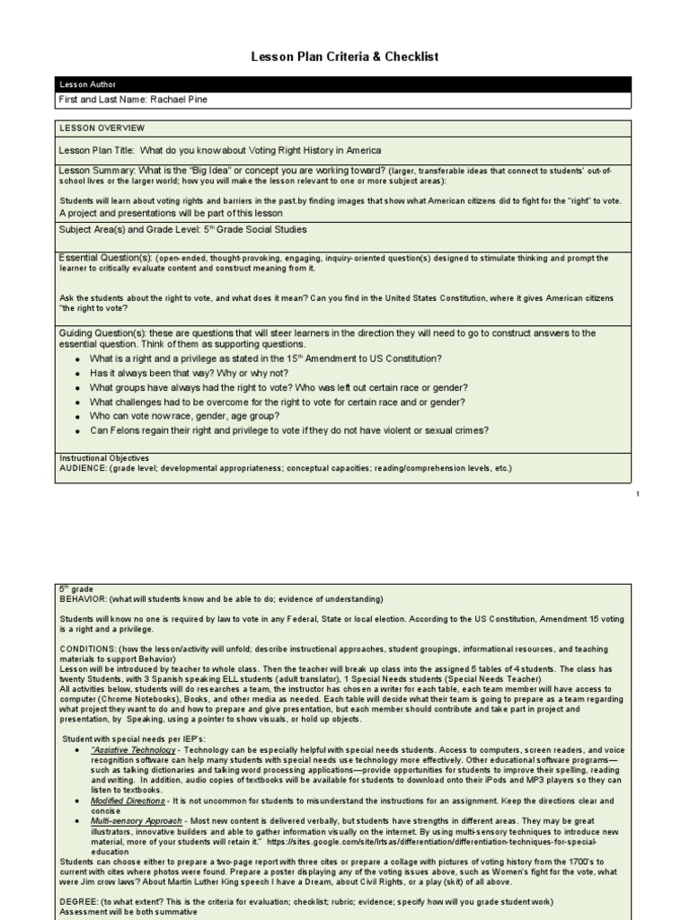 Lesson Plan 5 Social Studies | PDF | Special Education | Teachers