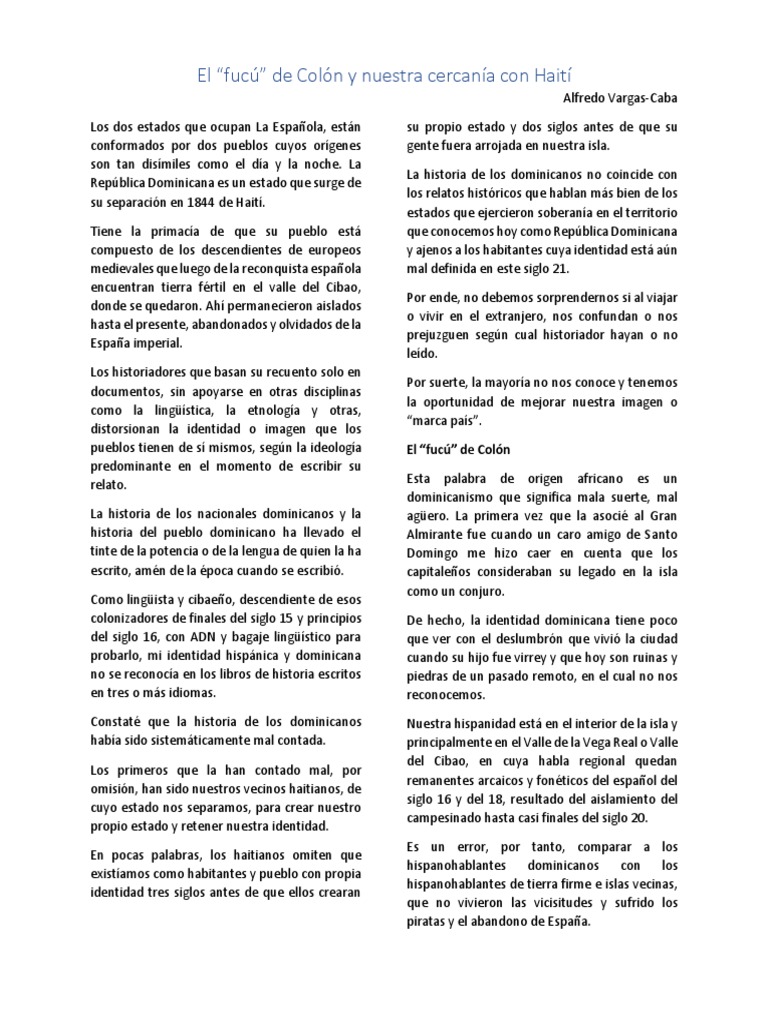 Fucu de Colon y Haiti Final | PDF | Viajes y turismo