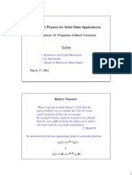 6.730 Physics For Solid State Applications: Lecture 19: Properties of Bloch Functions