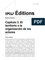 Espacio y Territorio - Capítulo 3. El Territorio o La Organización de Los Actores - IRD Éditions PDF