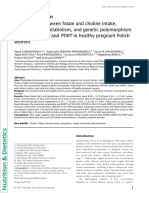 Associations Between Folate and Choline Intake, Homocysteine Metabolism, and Genetic Polymorphism of MTHFR, BHMT and PEMT in Healthy Pregnant Polish Women