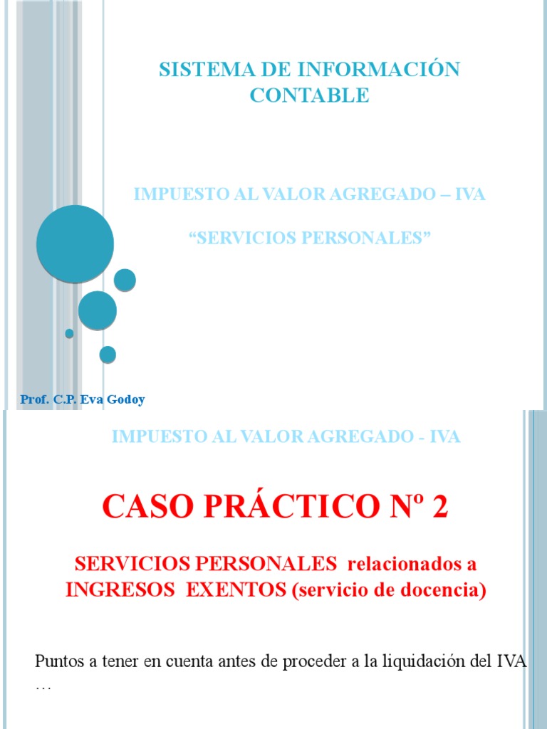 IVA en Servicios Personales Exentos | PDF | Valor añadido | Impuesto al ...