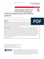 Guidance For Otolaryngology Health Care Workers Performing Aerosol Generating Medical Procedures During The COVID-19 Pandemic