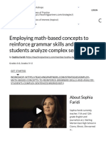 Employing Math-Based Concepts To Reinforce Grammar Skills and Help Students Analyze Complex Sentences. - TeachingPartners