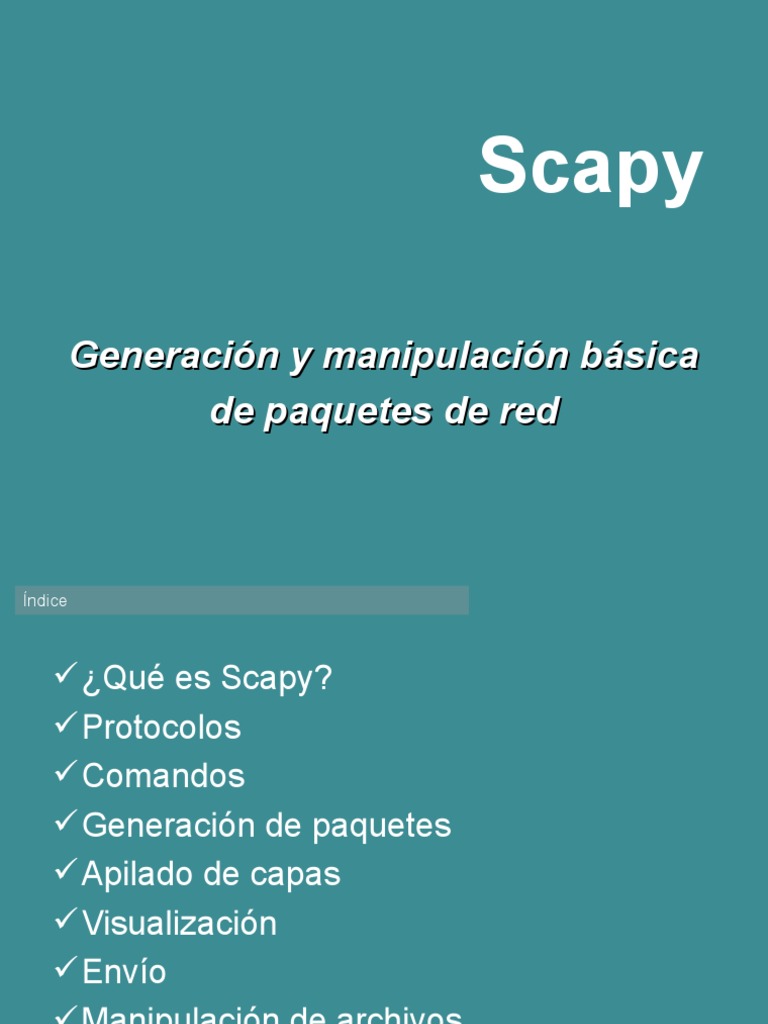 Introducción a Scapy en Python | PDF | Protocolos de internet | Archivo ...