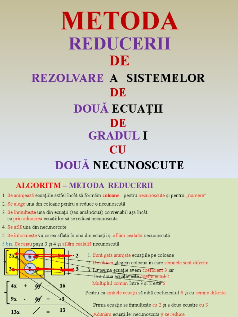 Sisteme Metoda Reducerii | PDF